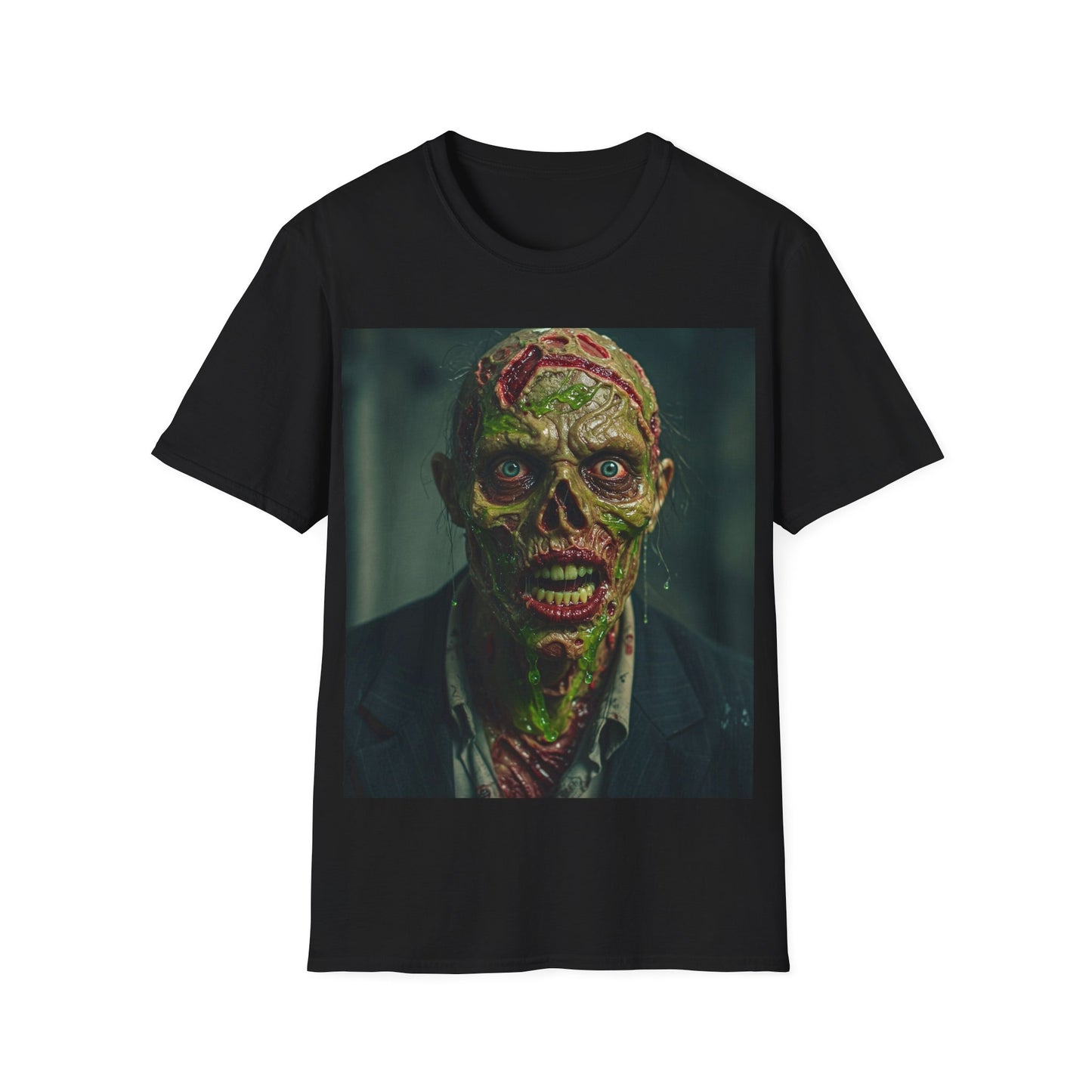 UK - Zombie Horror Apocalyptic Portrait Tee, bold, decaying zombie graphic