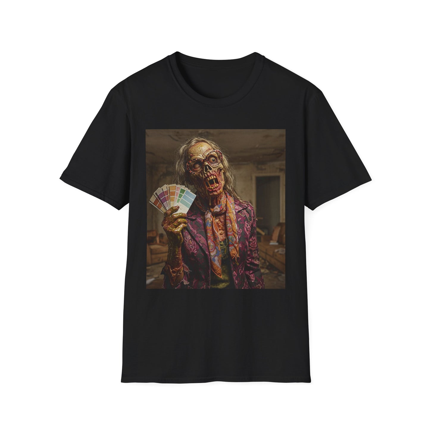 Unisex Softstyle T-Shirt – Retro Skeleton Poker Night Tee