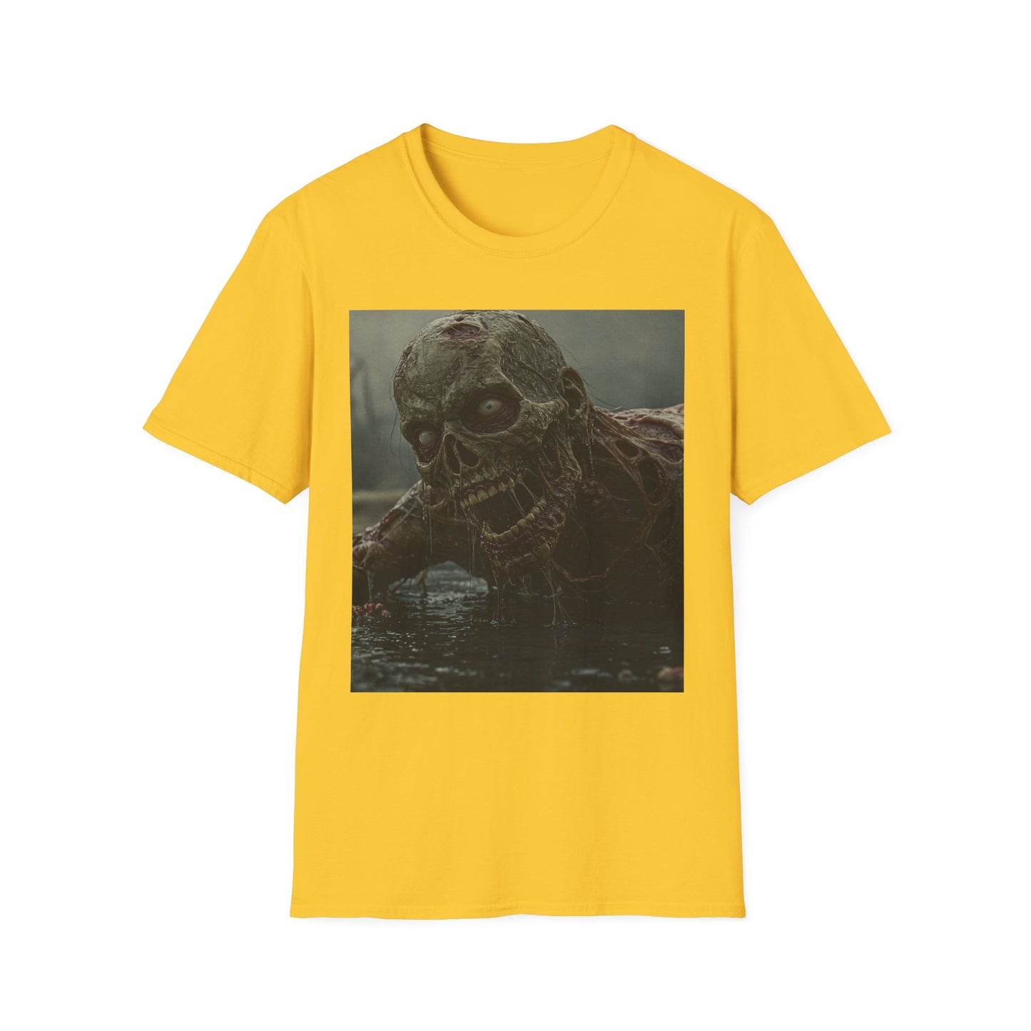 Creepy Skeleton Unisex Softstyle T-Shirt - Perfect for Halloween and Horror Fans