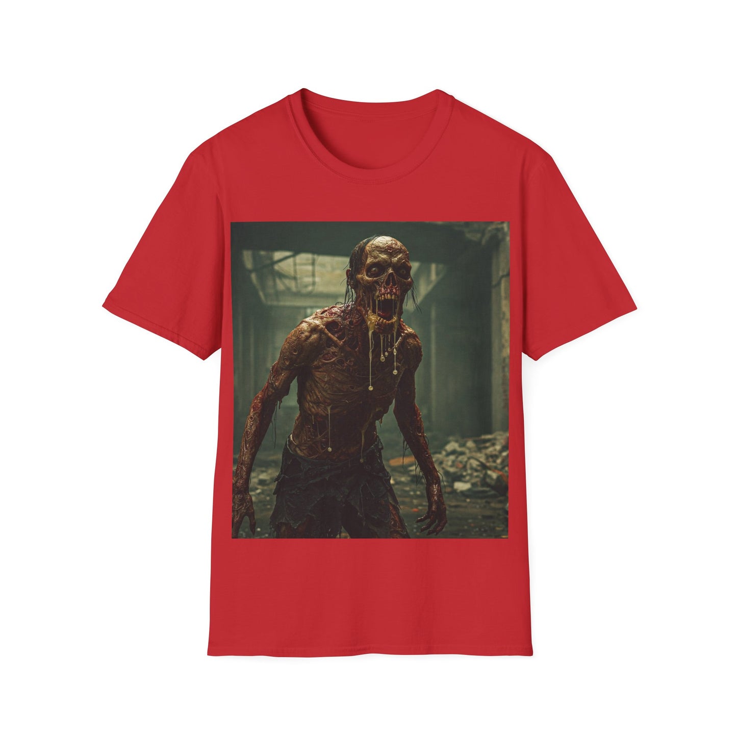UK - Horror Graphic Unisex T-Shirt - Spooky Zombie Design - Perfect for Halloween and Horror Fans