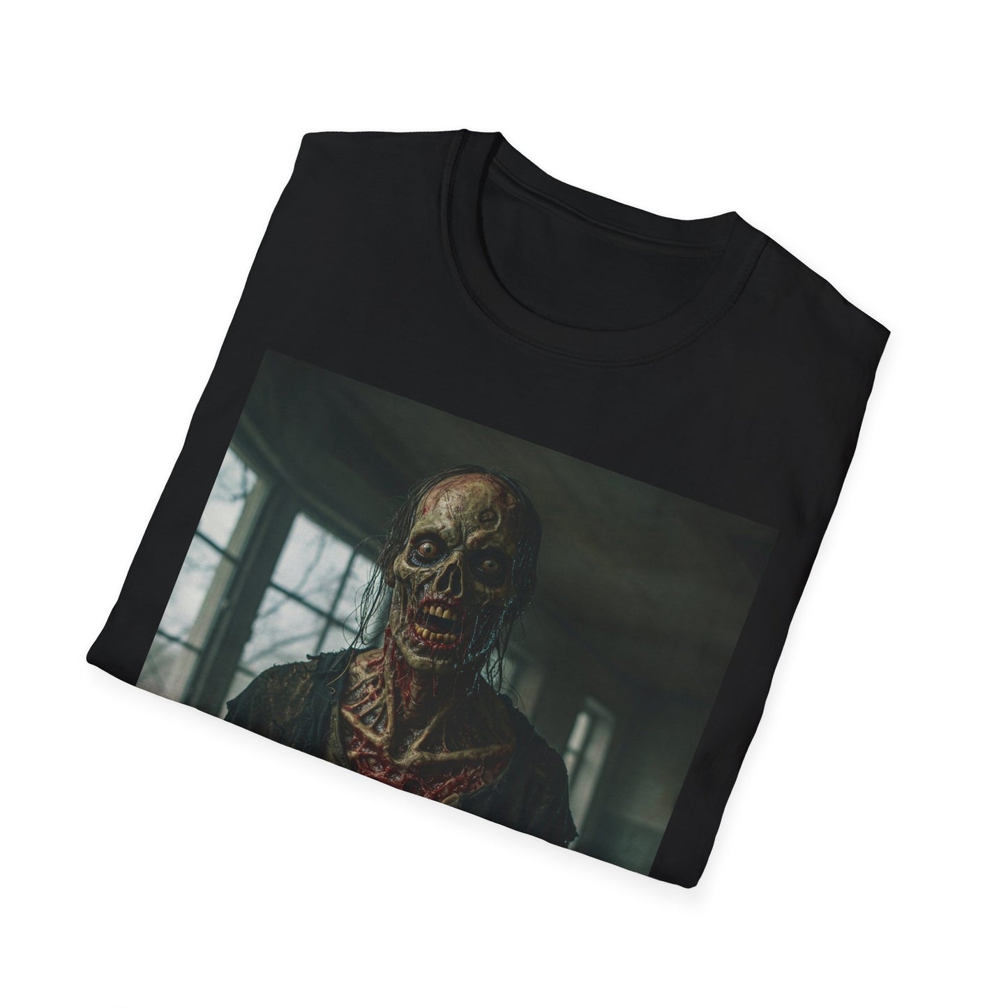 Apocalyptic Portrait Tee, bold, decaying zombie graphic