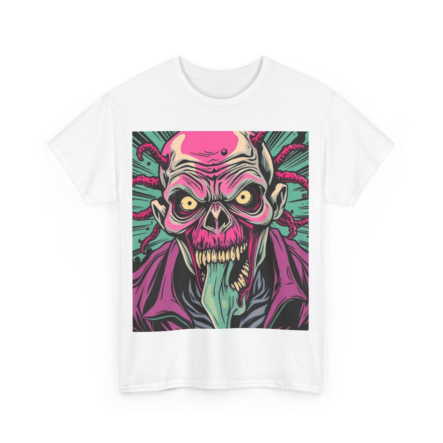 UK - Unisex Heavy Cotton Tee - Bold Graphic Zombie Design