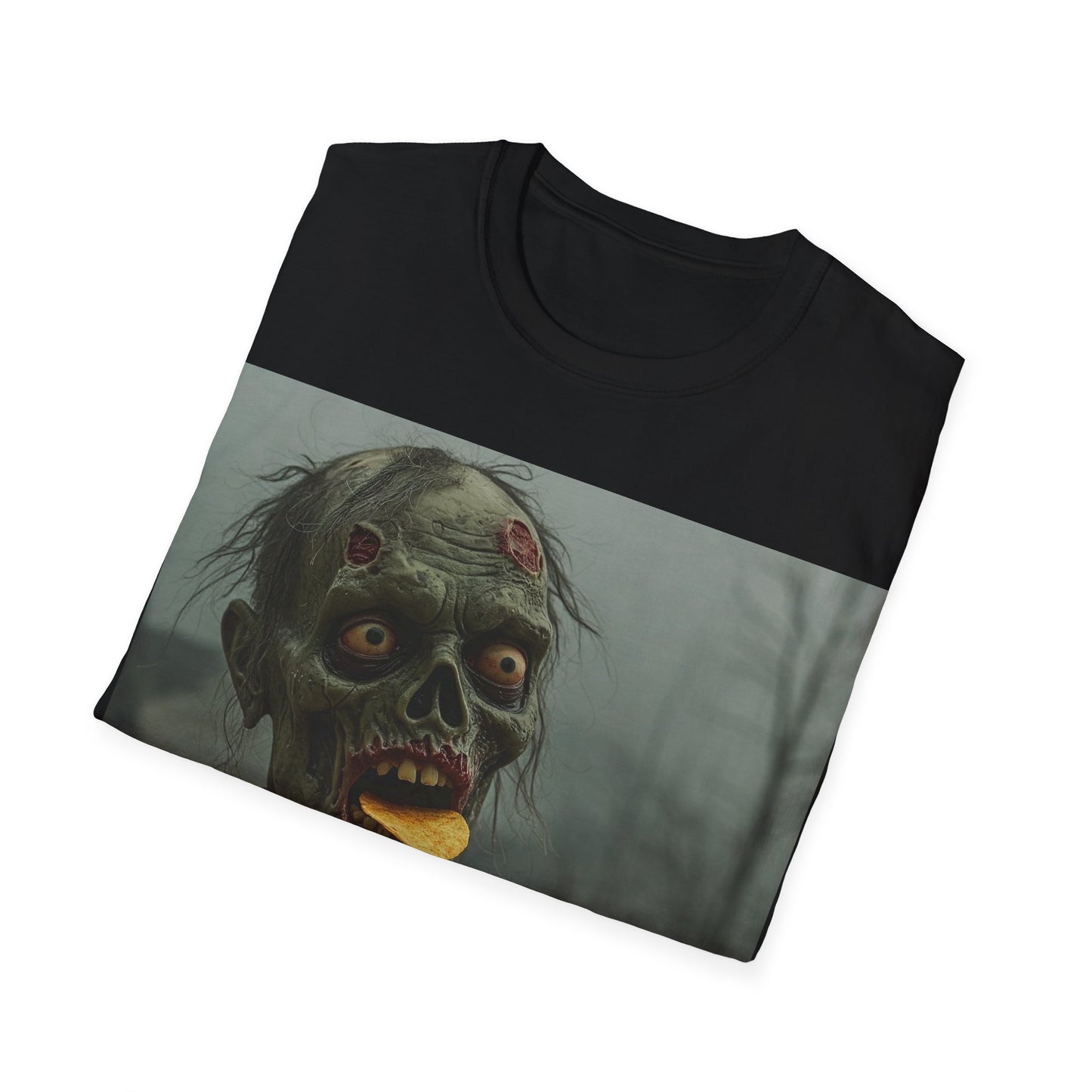 UK - Zombie Snack Unisex Softstyle T-Shirt - Perfect for Horror Fans & Halloween