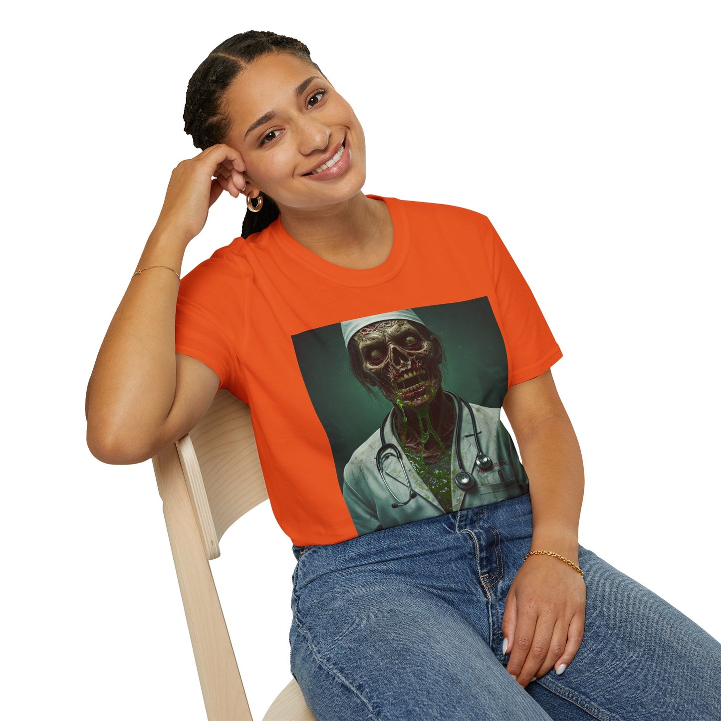 Zombie Doctor Unisex Softstyle T-Shirt - Perfect for Halloween and Horror Fans