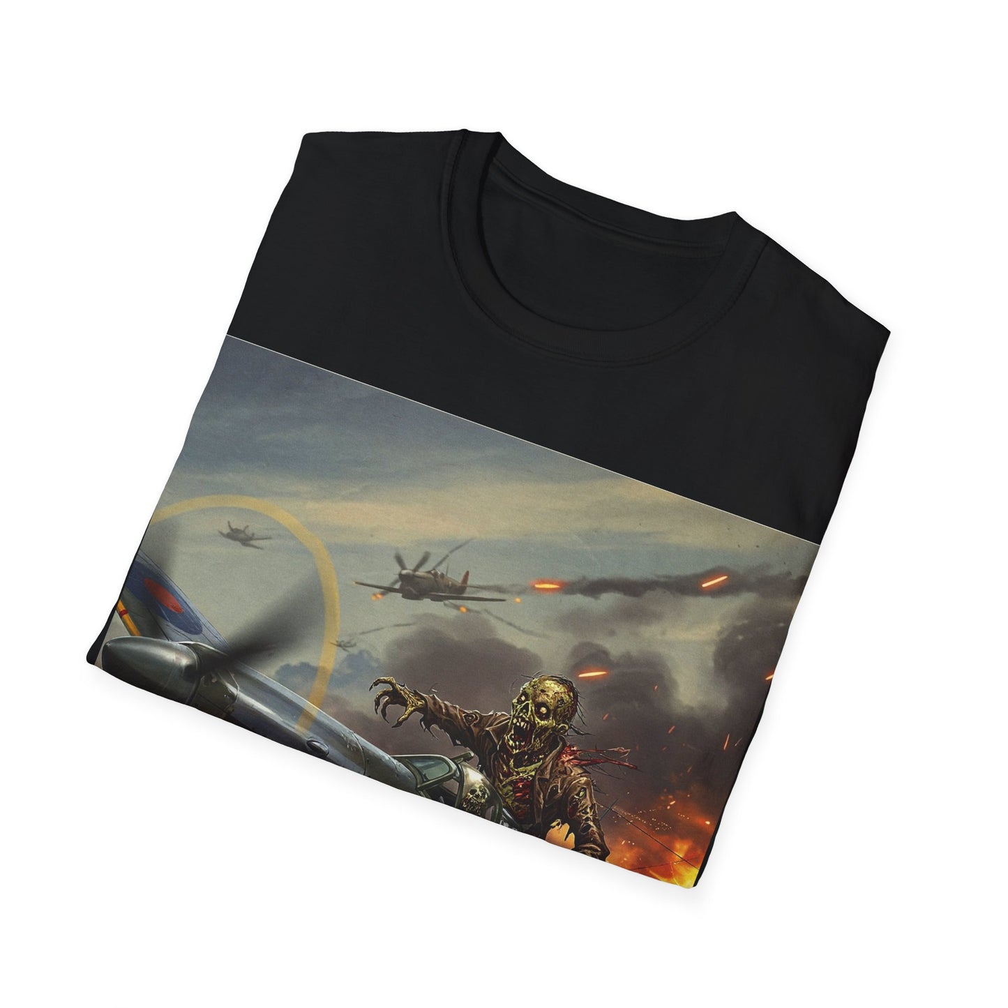 UK - Vintage Pilot Apocalyptic Portrait Tee, bold, decaying zombie graphic