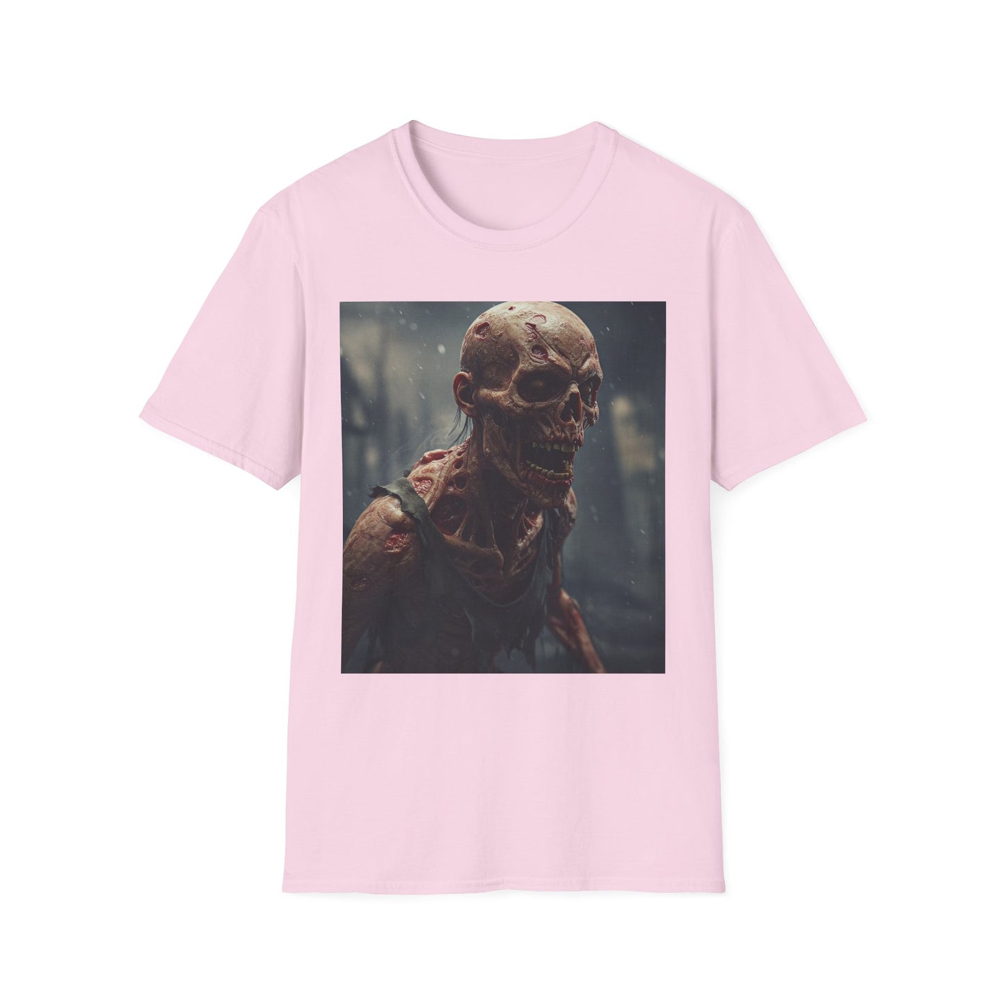 Unisex Softstyle T-Shirt with Creepy Skeleton Design - Perfect for Halloween and Horror Fans