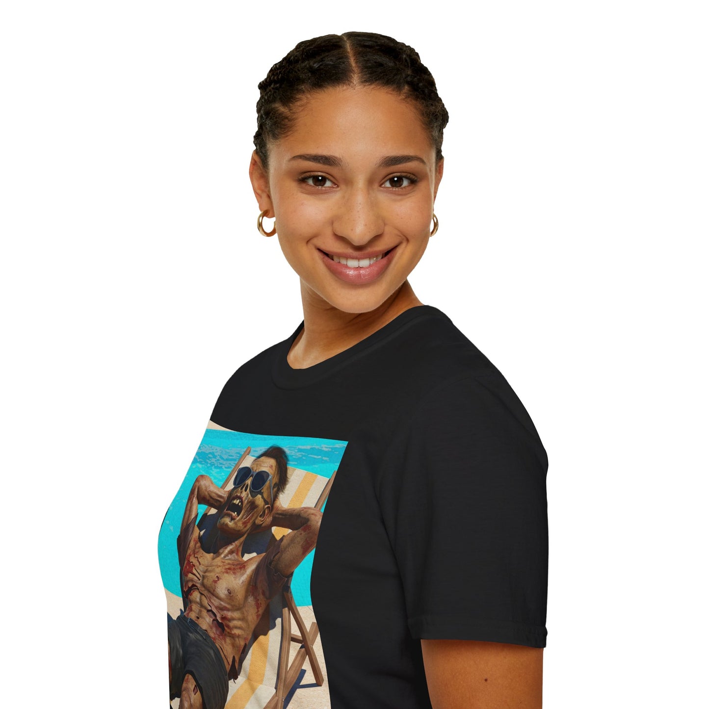 Zombie Relaxation Unisex Softstyle T-Shirt - Perfect for Halloween and Casual Outings