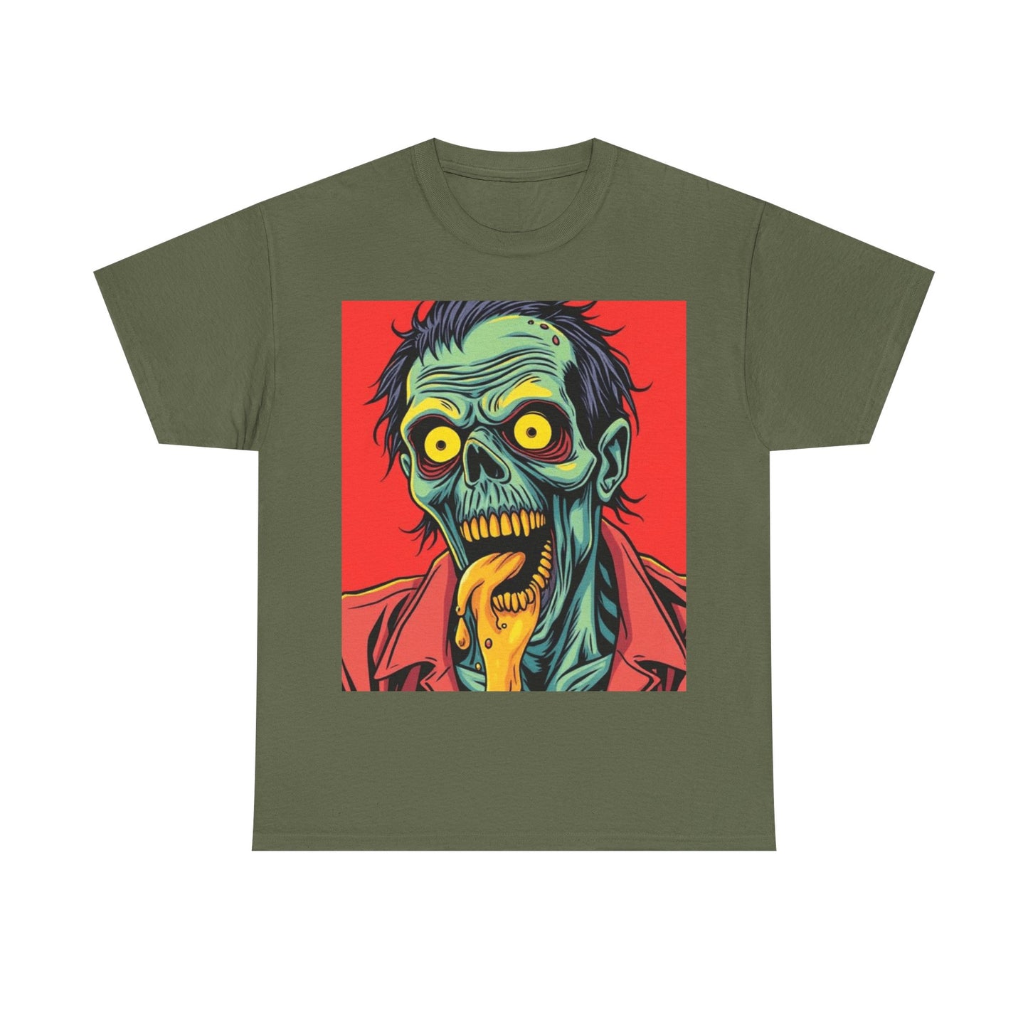 UK - Zombie Graphic Unisex Heavy Cotton Tee - Spooky Halloween Shirt