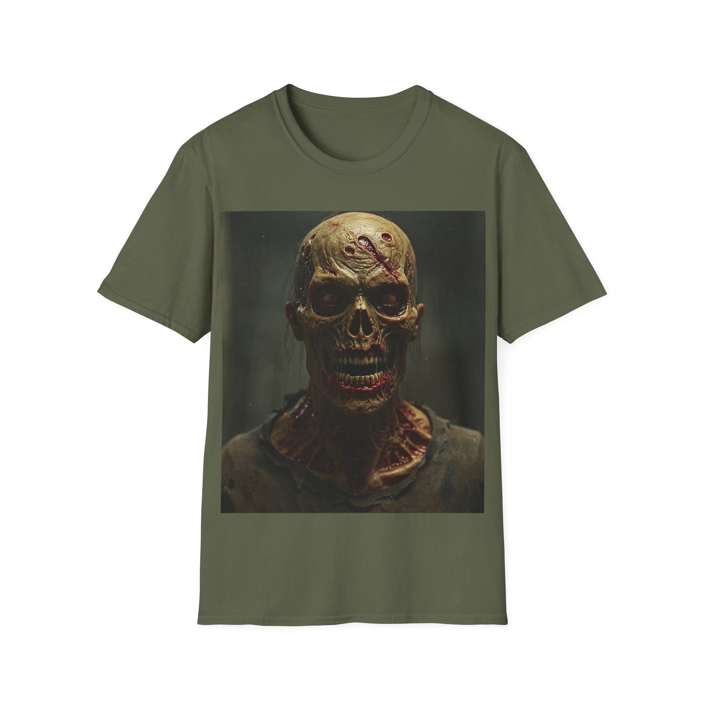 UK - Unisex Softstyle T-Shirt - Creepy Skull Design - Perfect for Halloween or Casual Wear