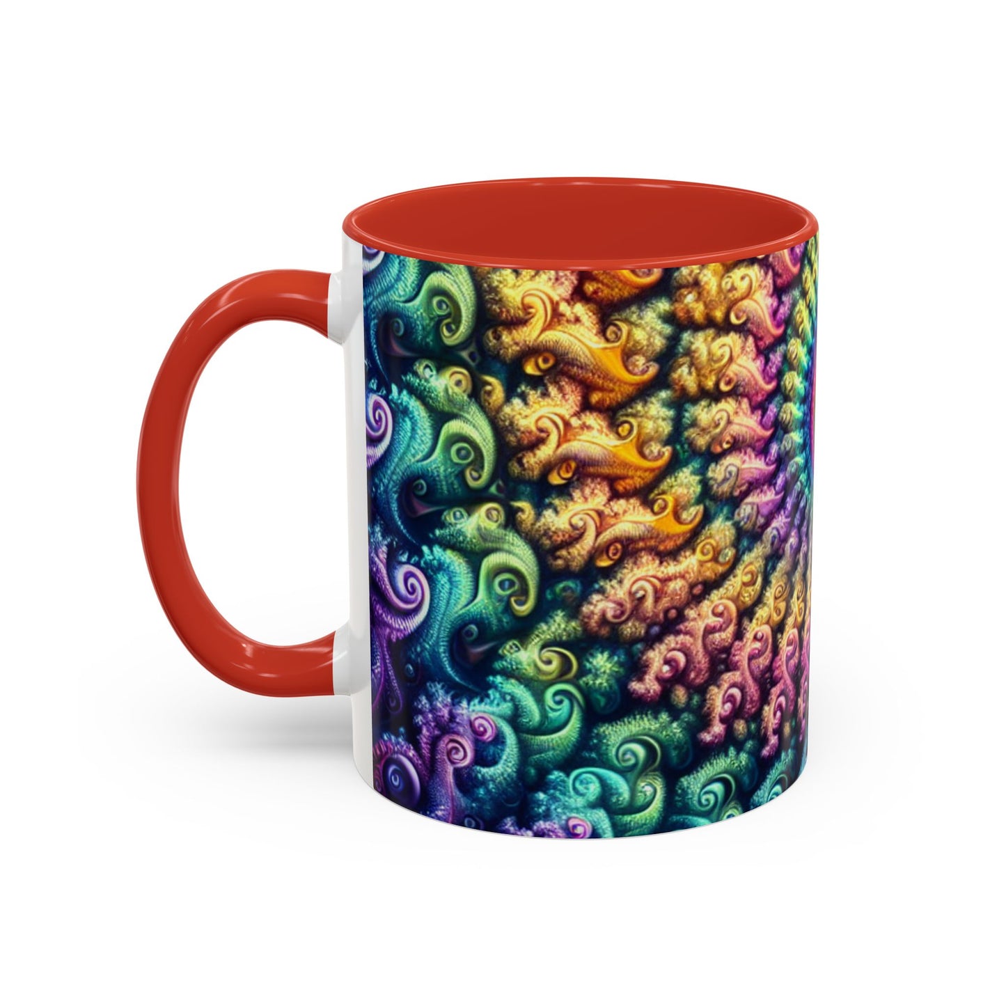 Colorful Spiral Accent Coffee Mug - 11 & 15oz - Ideal for Home & Gifts