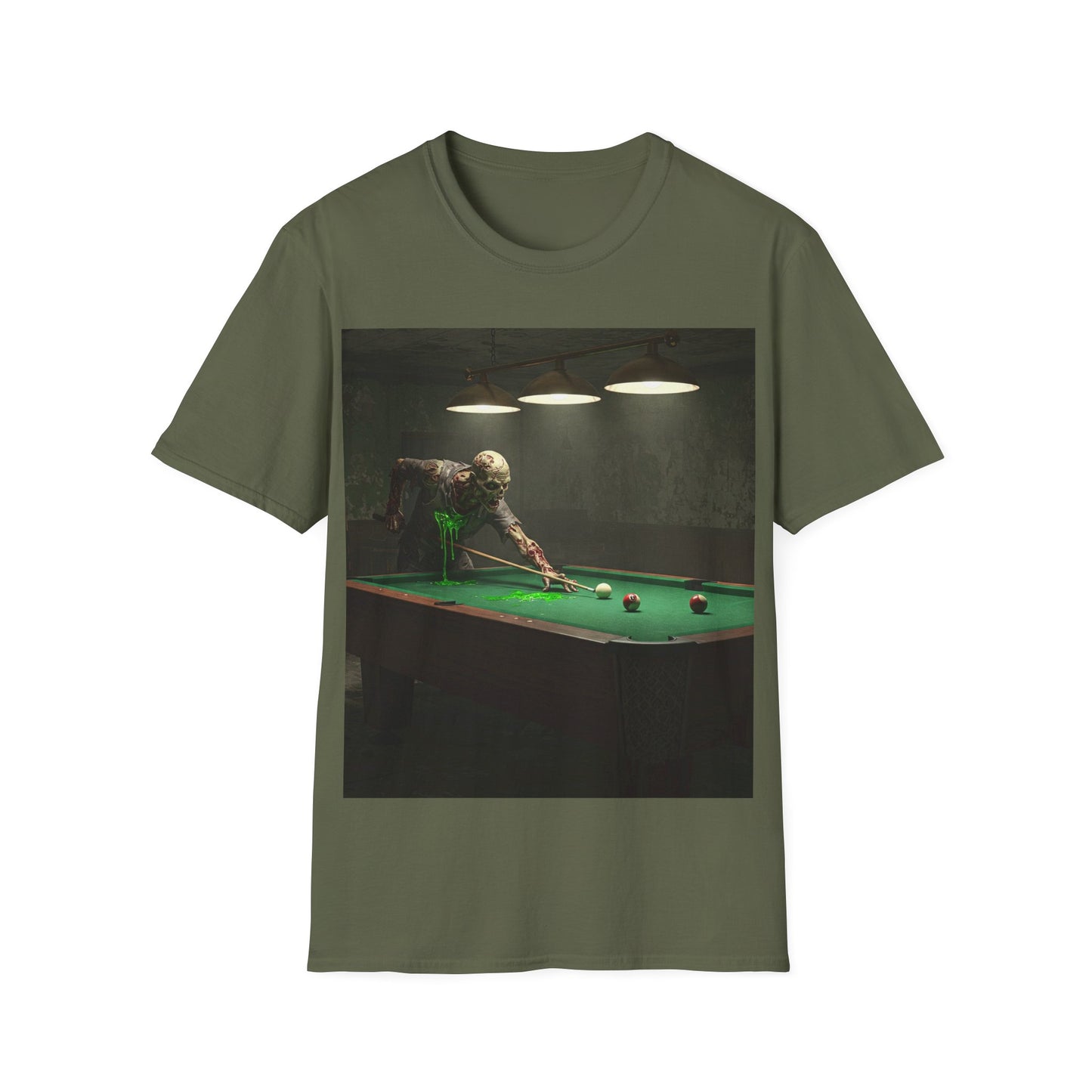 UK - Vintage Billiards Unisex Softstyle T-Shirt - Pool Table Design