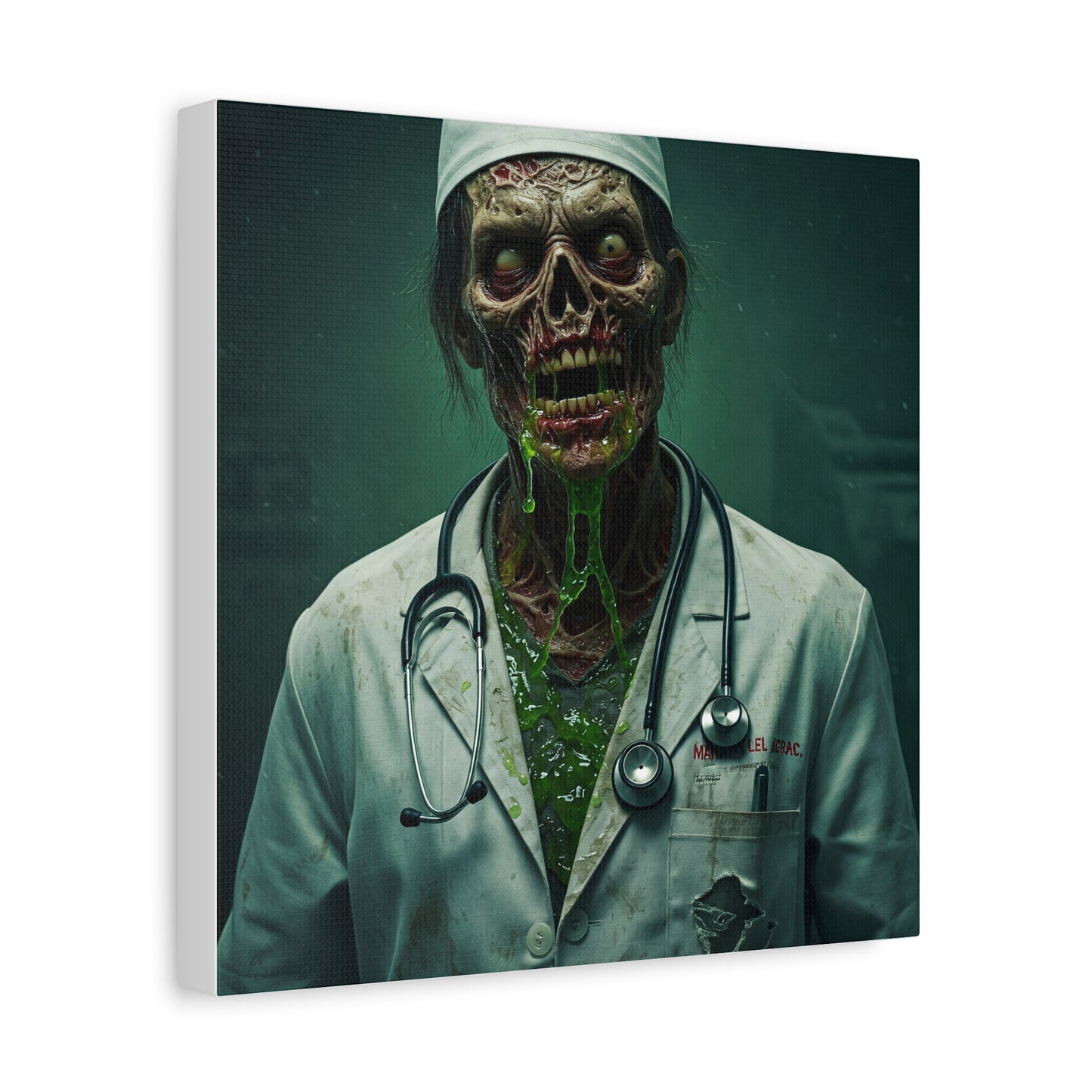 Zombie Doctor Canvas Art | Horror Medical Wall Decor | Perfect for Halloween