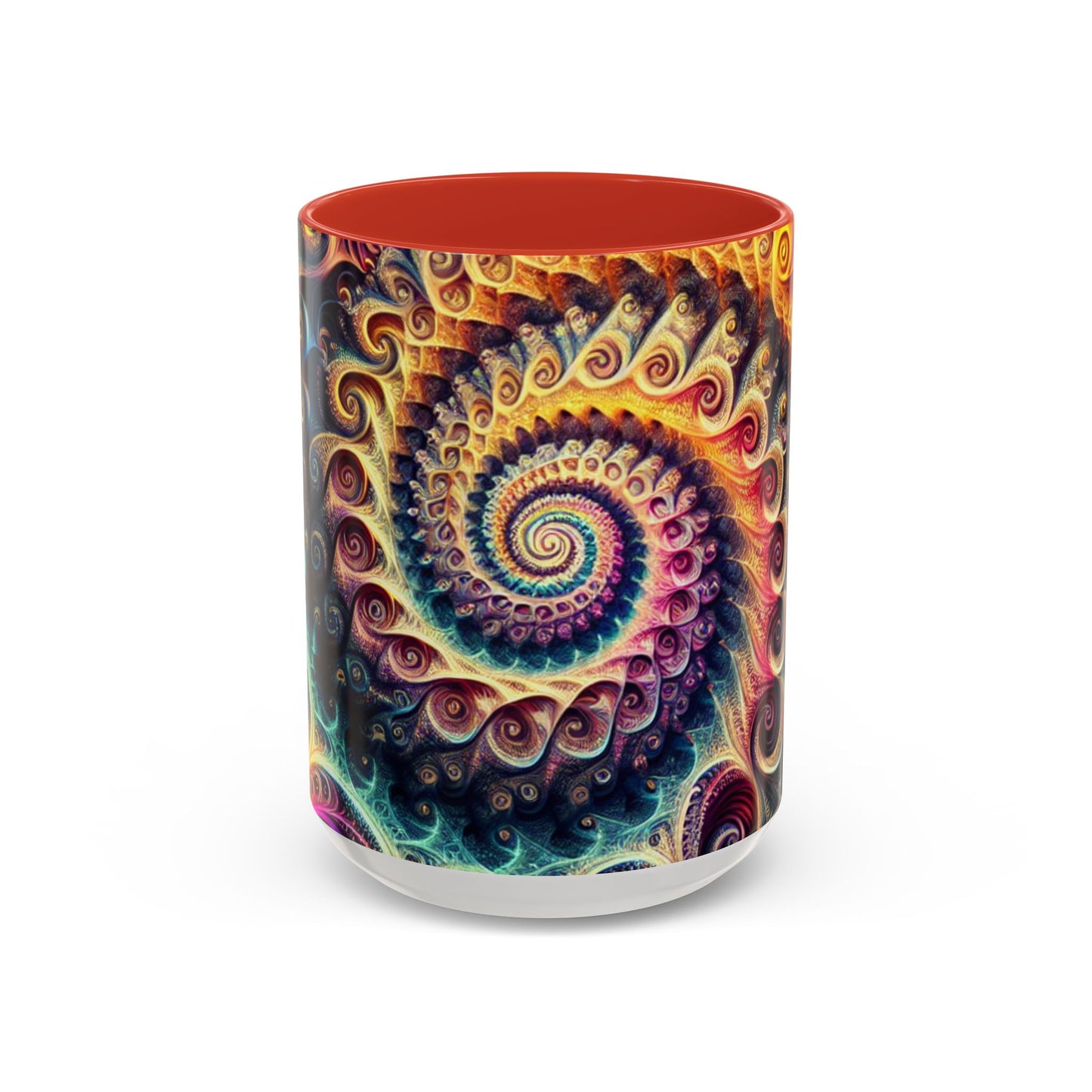 Colorful Swirl Accent Coffee Mug - Unique Spiral Design for Art Lovers