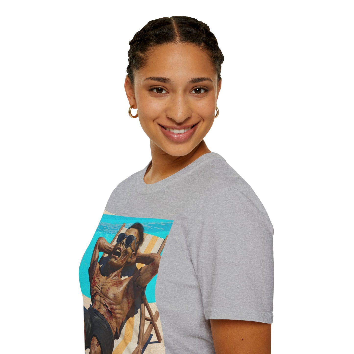 Zombie Relaxation Unisex Softstyle T-Shirt - Perfect for Halloween and Casual Outings