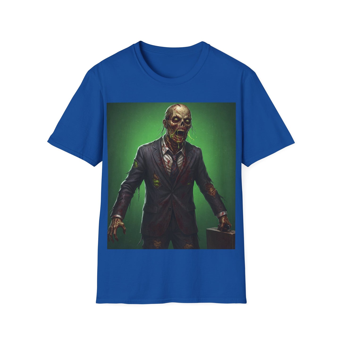 UK - Spooky Zombie Businessman Unisex Softstyle T-Shirt
