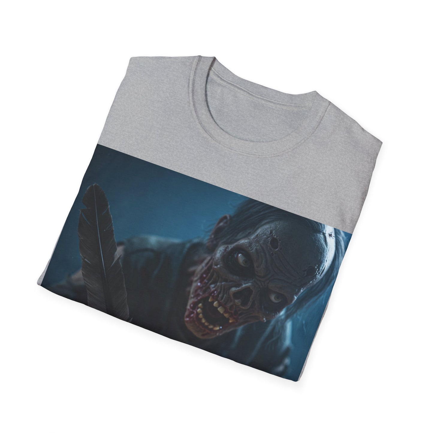 UK - Creepy Zombie Writer Apocalyptic Portrait Tee, bold, decaying zombie graphic