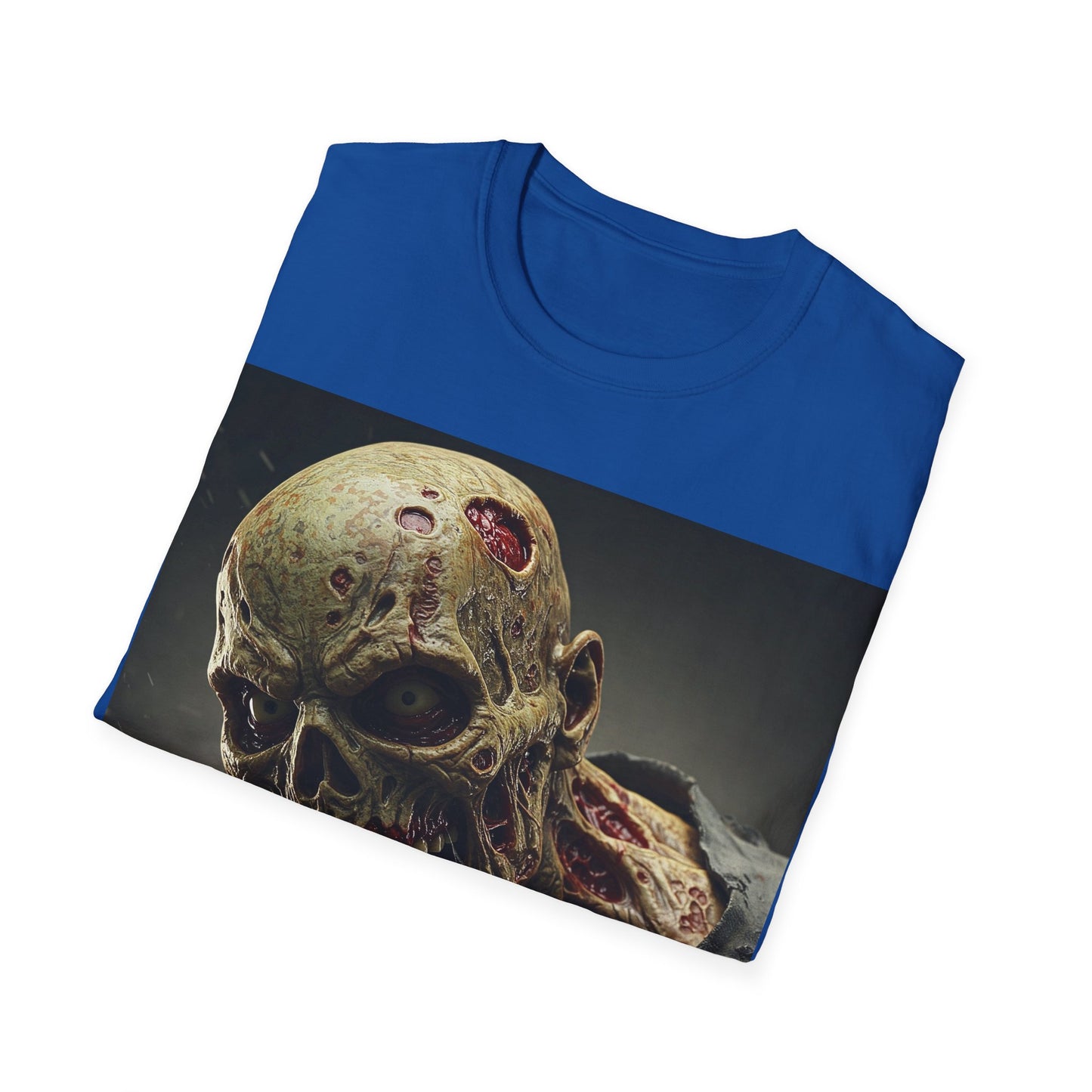 UK - Zombie Skull Unisex Softstyle T-Shirt - Spooky Halloween Tee