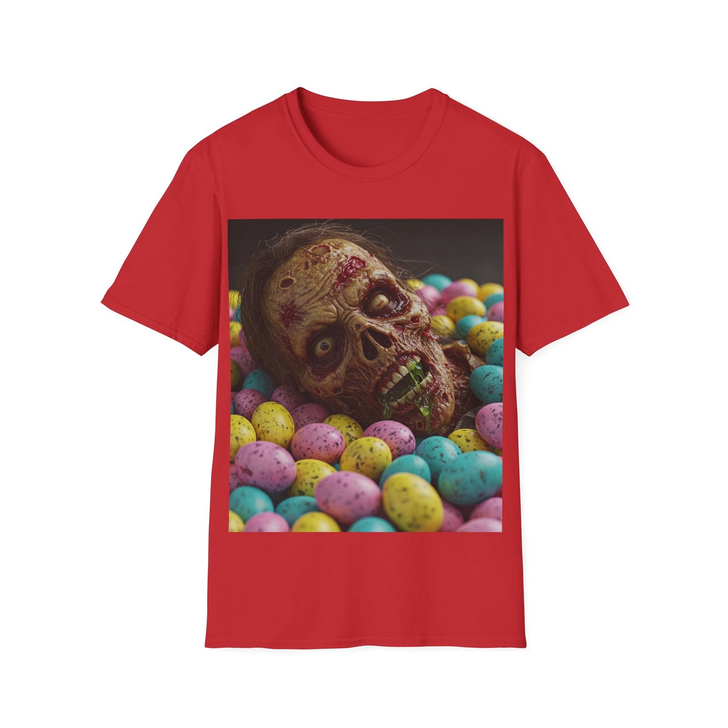 UK - Eerie Easter Skull Apocalyptic Portrait Tee, bold, decaying zombie graphic
