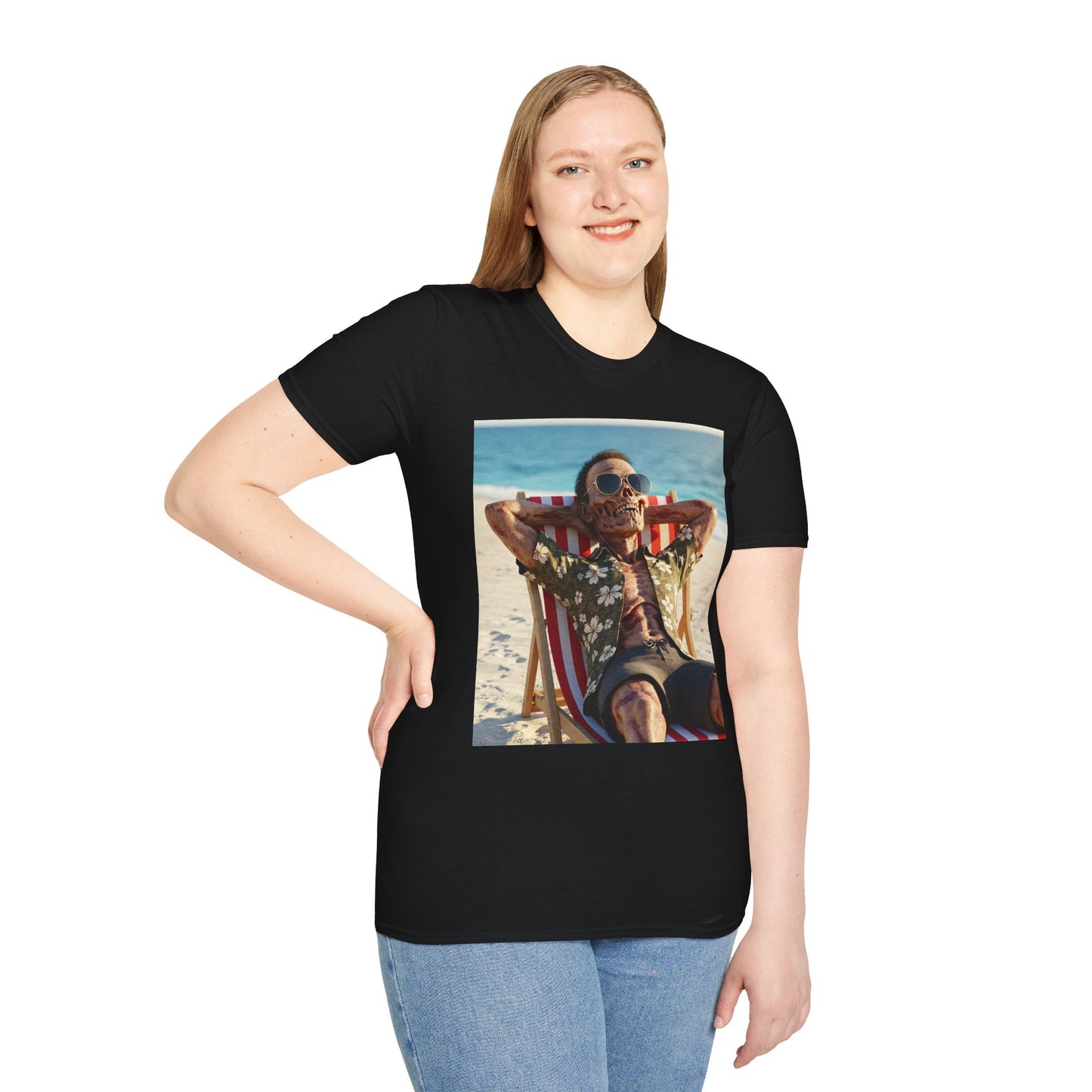 Chill Vibes Unisex Softstyle T-Shirt - Beach Relaxation Design