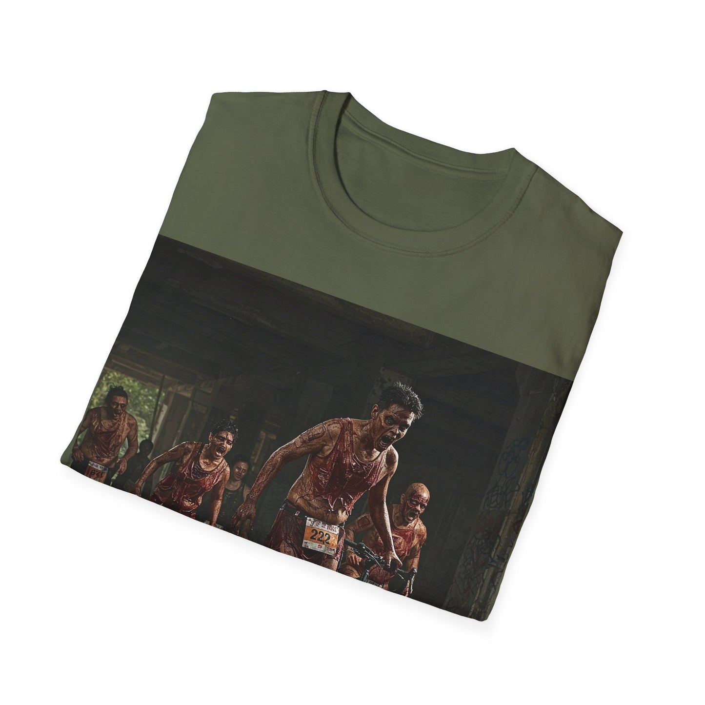 UK - Zombie Run Unisex Softstyle T-Shirt - Perfect for Halloween and Fun Runs