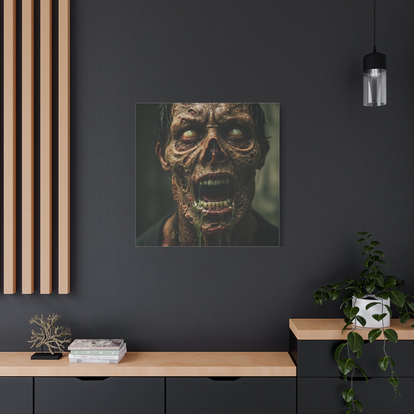 Creepy Zombie Canvas Art - Spooky Home Decor for Halloween Lovers