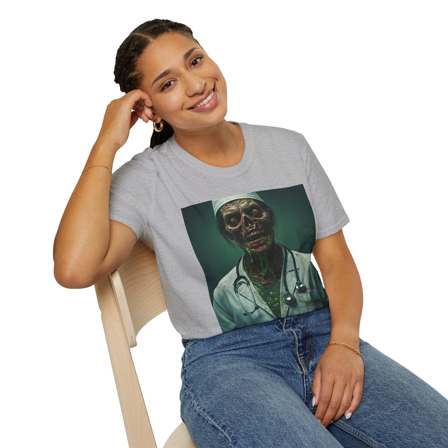 Zombie Doctor Unisex Softstyle T-Shirt - Perfect for Halloween and Horror Fans