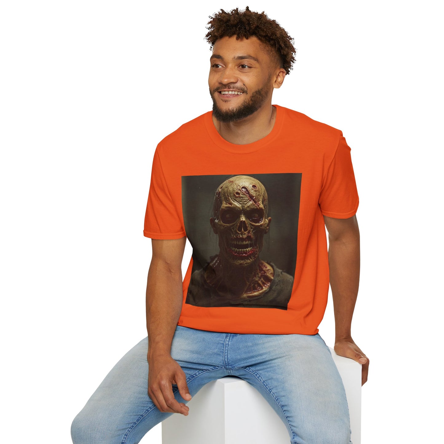 Unisex Softstyle T-Shirt - Creepy Skull Design - Perfect for Halloween or Casual Wear
