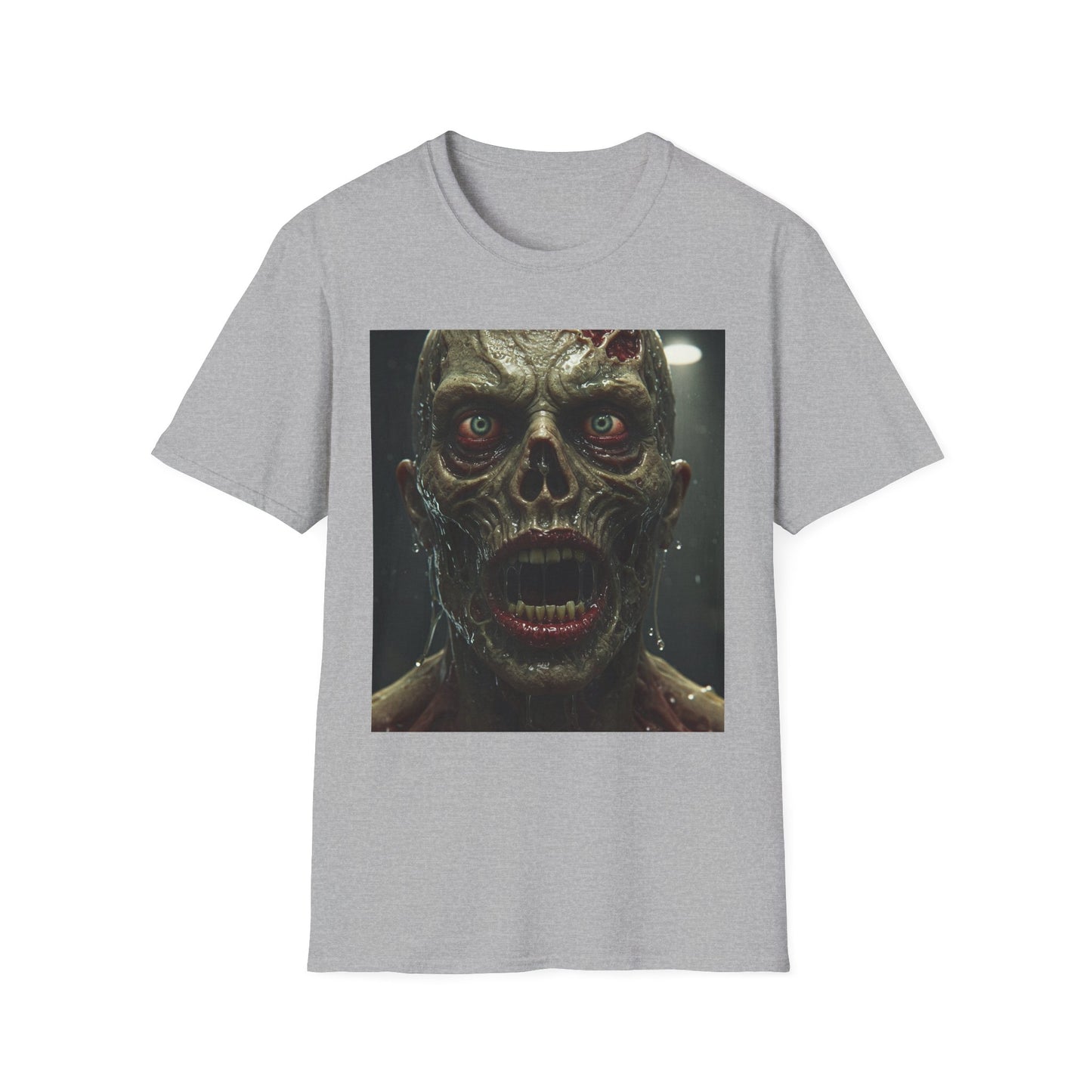 Apocalyptic Portrait Tee, bold, decaying zombie graphic