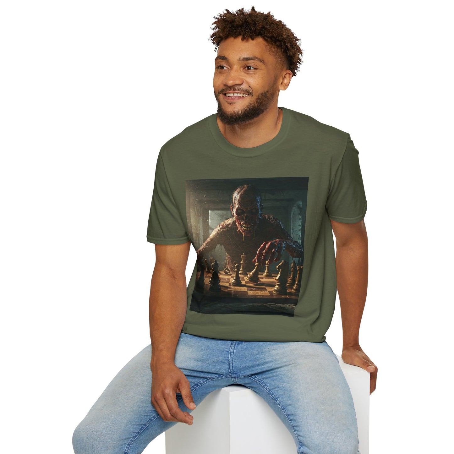 Vintage Chess Monster Unisex Softstyle T-Shirt - Perfect for Game Nights and Fantasy Fans