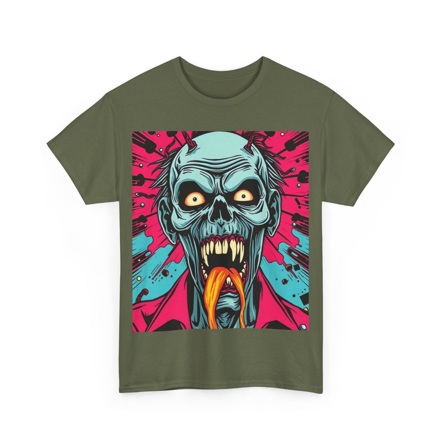 UK - Creepy Zombie Graphic Tee - Unisex Heavy Cotton Shirt for Horror Lovers