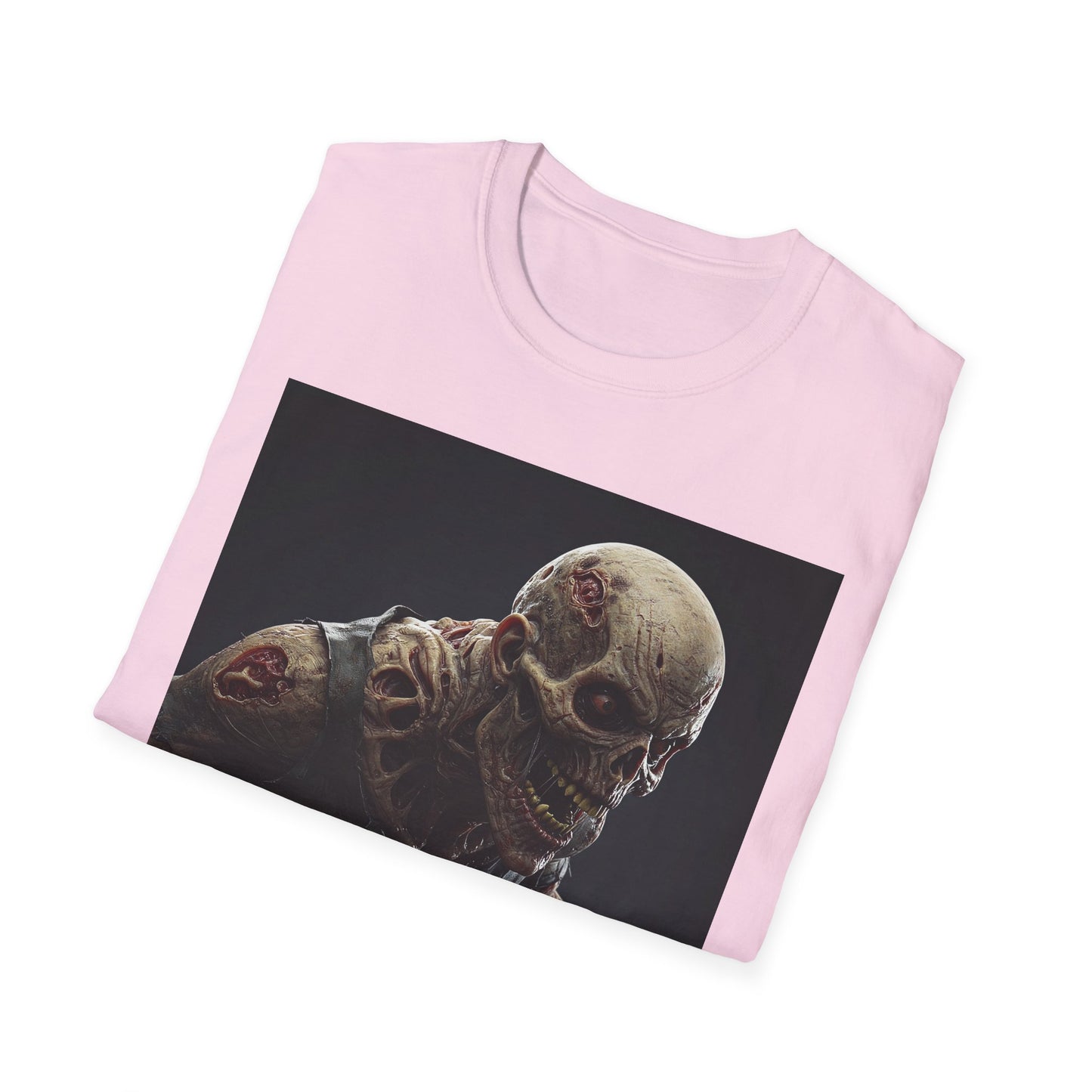 Creepy Skeleton Graphic Unisex Softstyle T-Shirt - Perfect for Halloween & Horror Fans