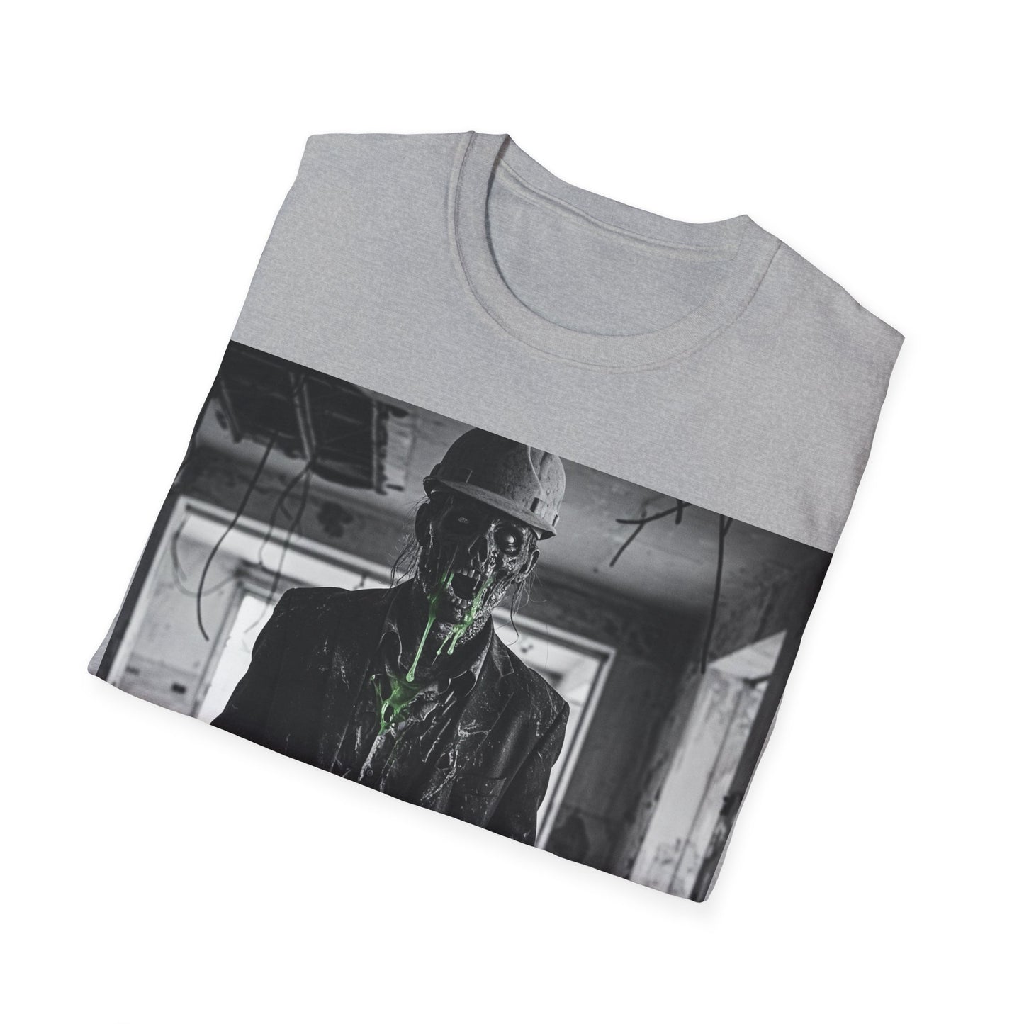 UK - Unisex Softstyle T-Shirt with Creepy Monster Design - Perfect for Halloween and Horror Fans