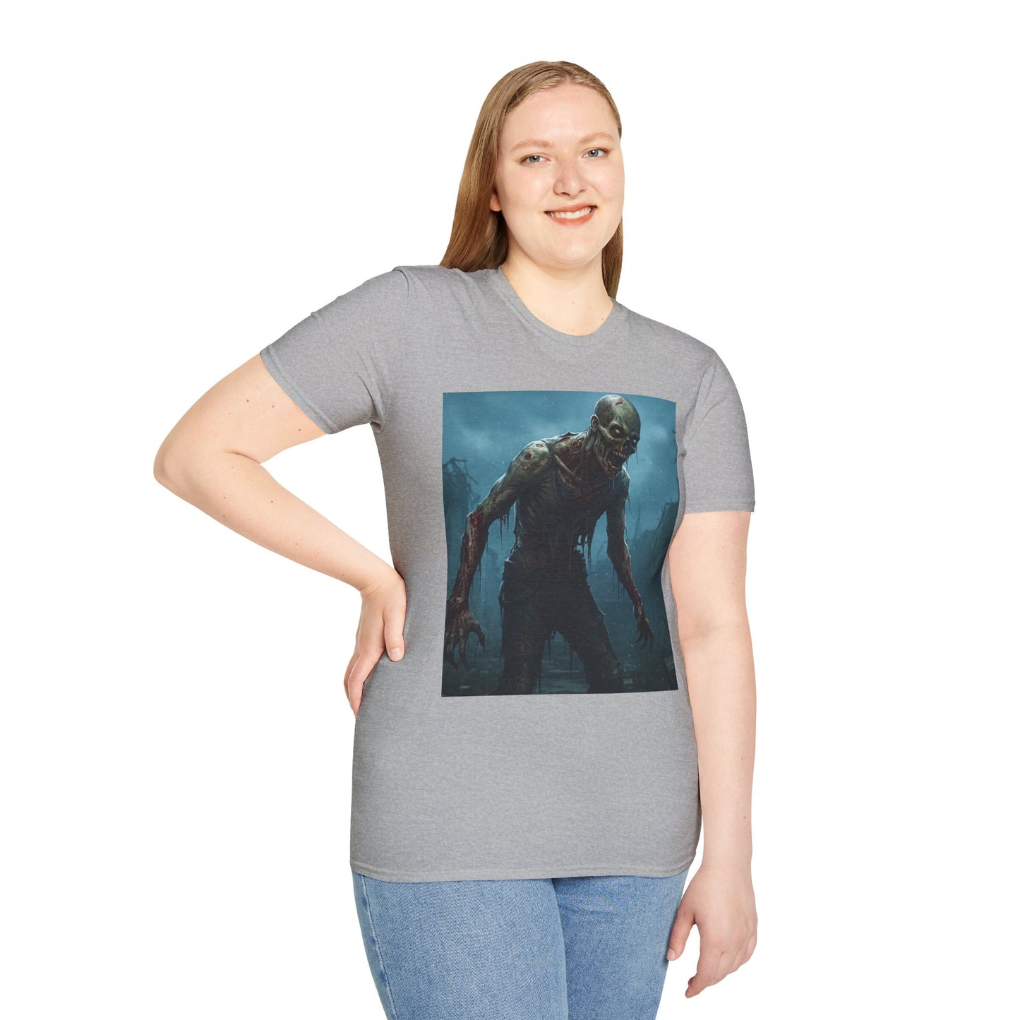 Unisex Horror Graphic T-Shirt - Zombie Design for Halloween & Horror Fans
