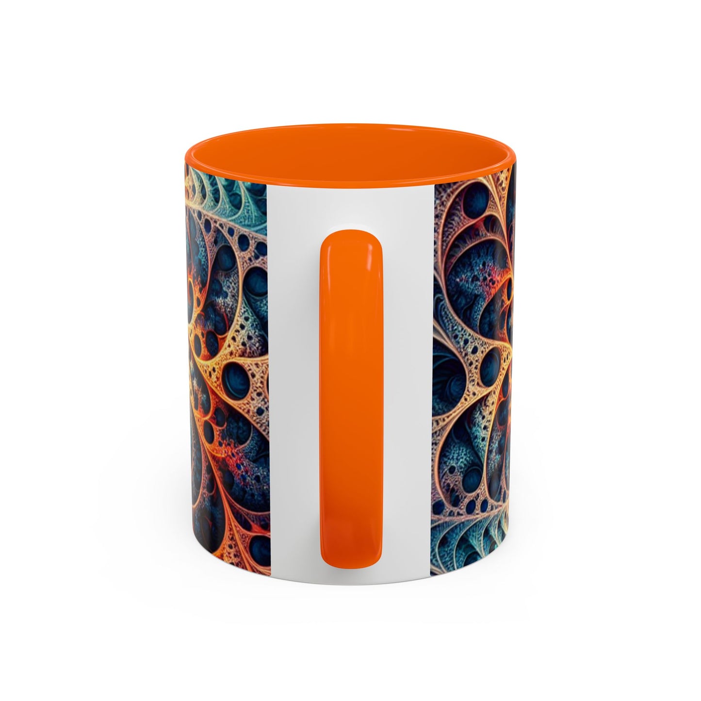 Colorful Swirl Accent Coffee Mug - 11oz & 15oz Ceramic Cup for Coffee Lovers