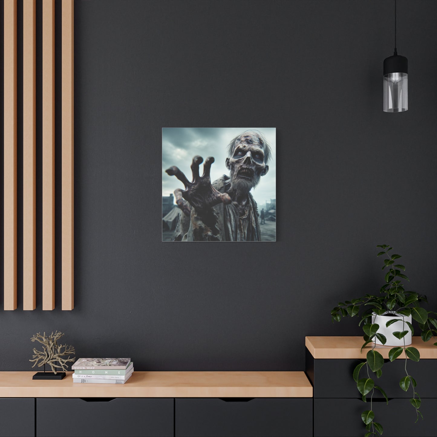 Zombie Hand Wall Art - Matte Stretched Canvas for Halloween Decor