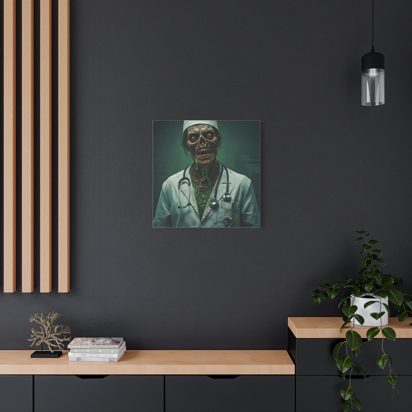 Zombie Doctor Canvas Art | Horror Medical Wall Decor | Perfect for Halloween