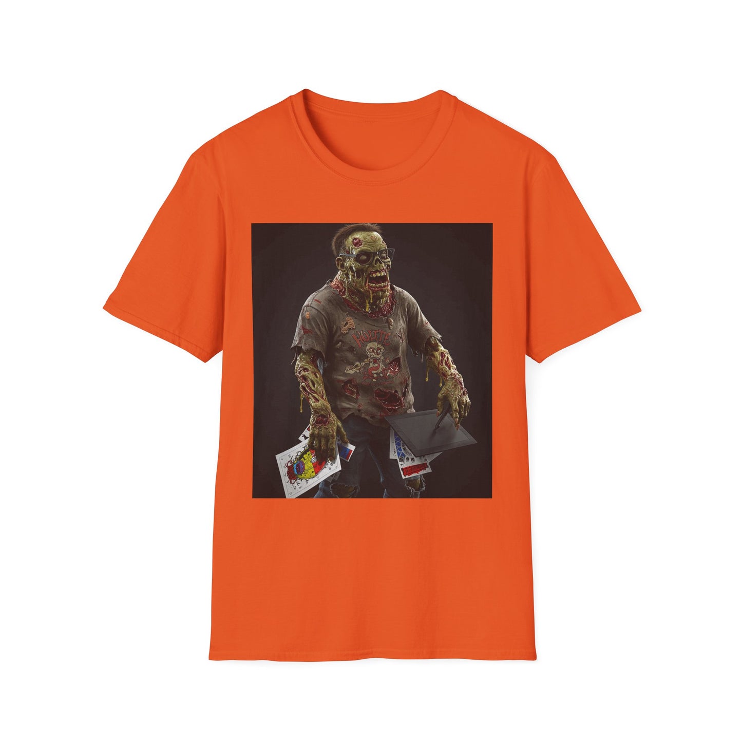 Zombie Graphic Unisex Softstyle T-Shirt - Perfect for Halloween and Casual Wear