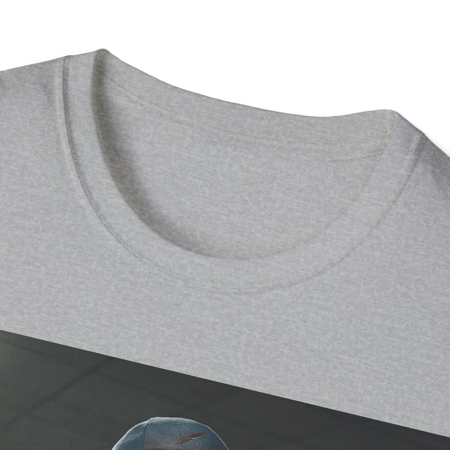 UK - Horror-Inspired Unisex Softstyle T-Shirt - Creepy Grocery Clerk Design