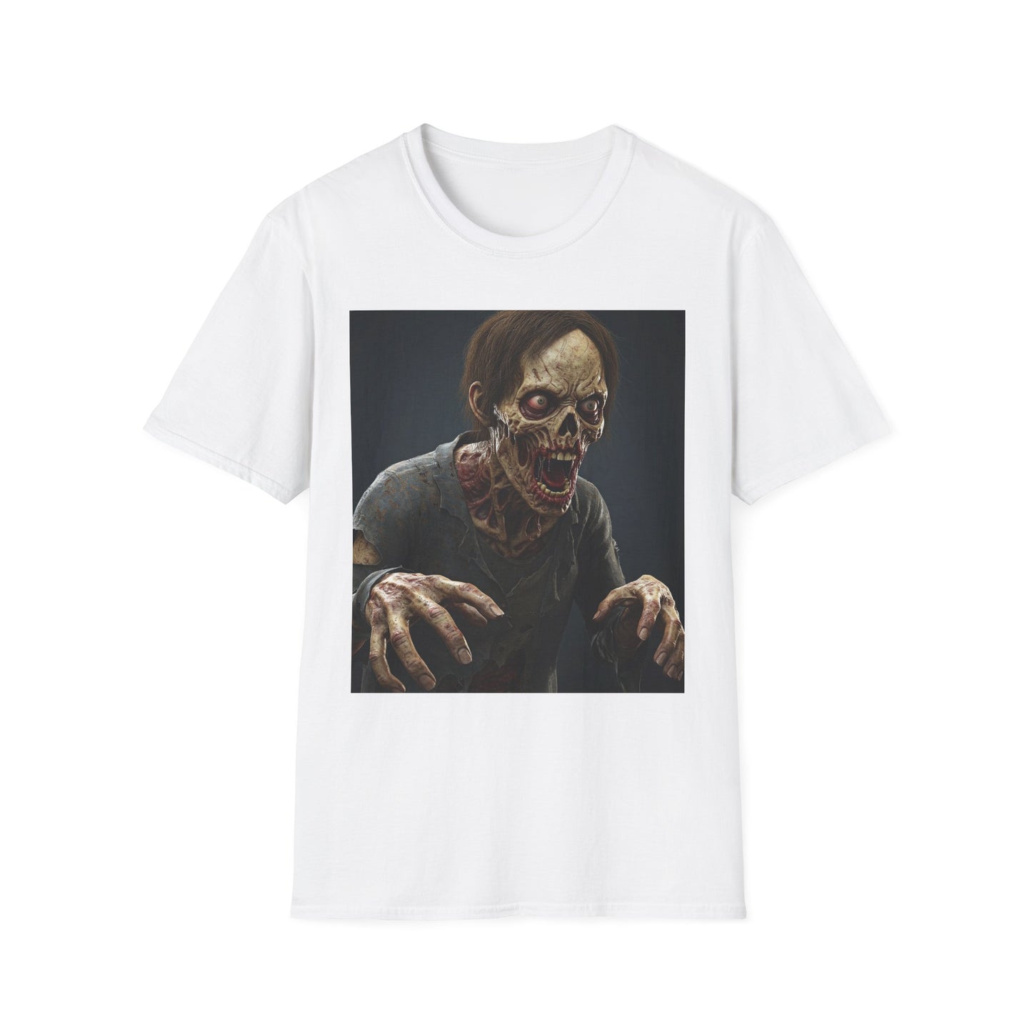 Apocalyptic Portrait Tee, bold, decaying zombie graphic
