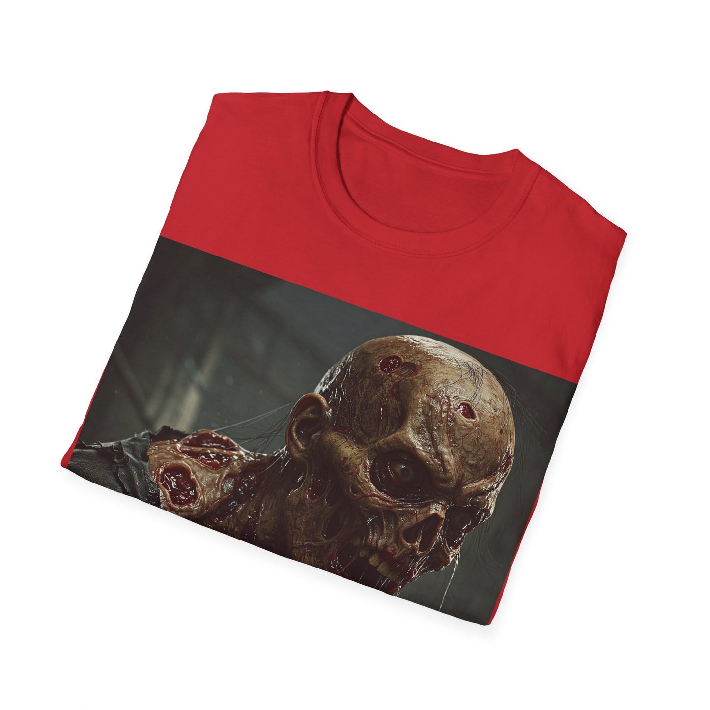 UK - Unisex Softstyle T-Shirt with Zombie Design | Perfect for Halloween and Horror Fans