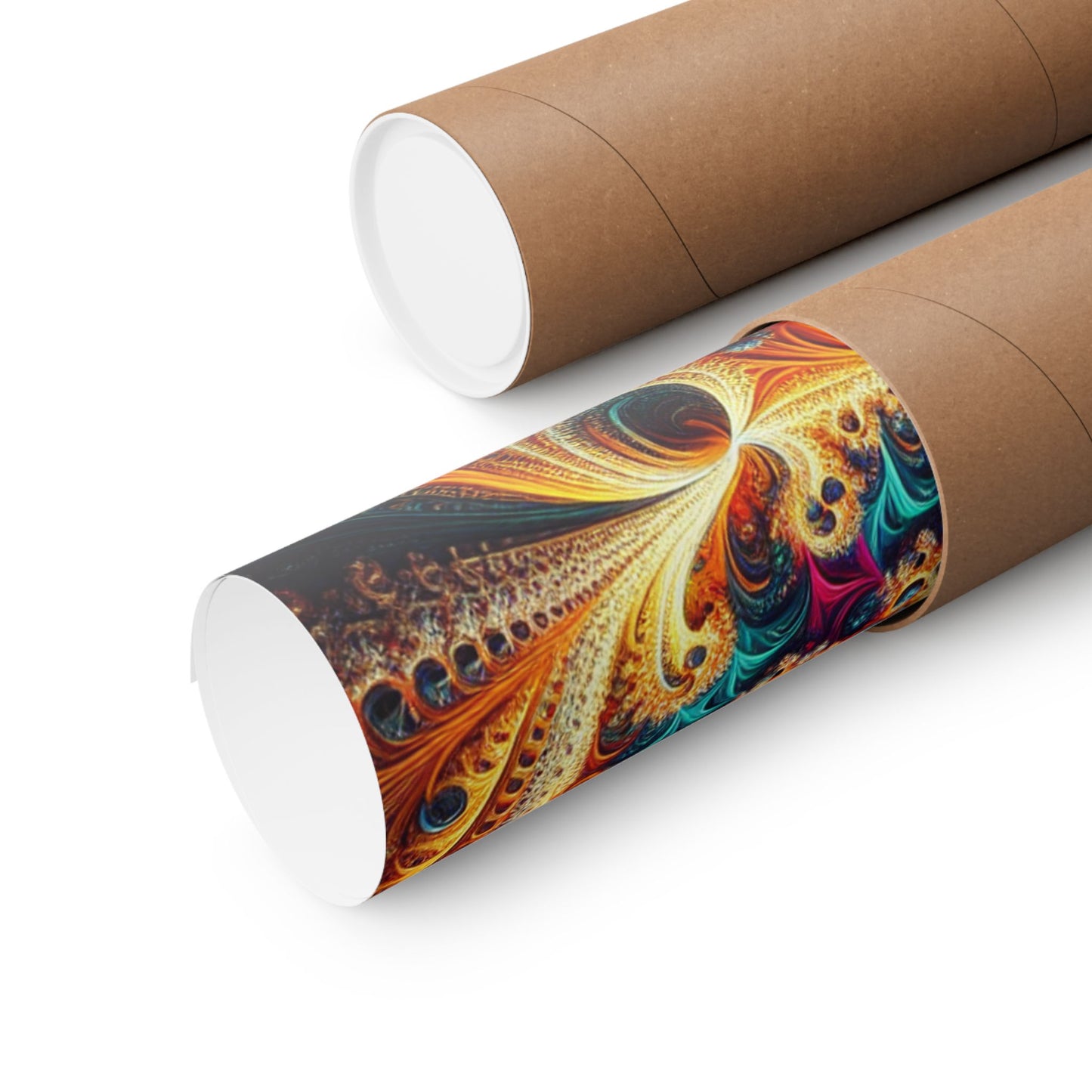 Vibrant Fractal Art Poster - Eye-Catching Matte Vertical Design for Modern Interiors