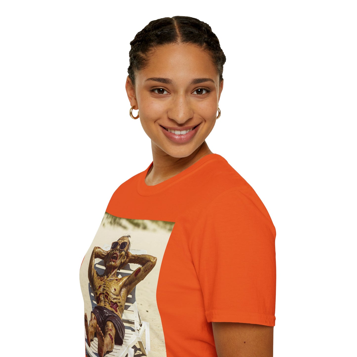 Chillin' Skeleton Unisex Softstyle T-Shirt - Perfect for Halloween & Casual Wear