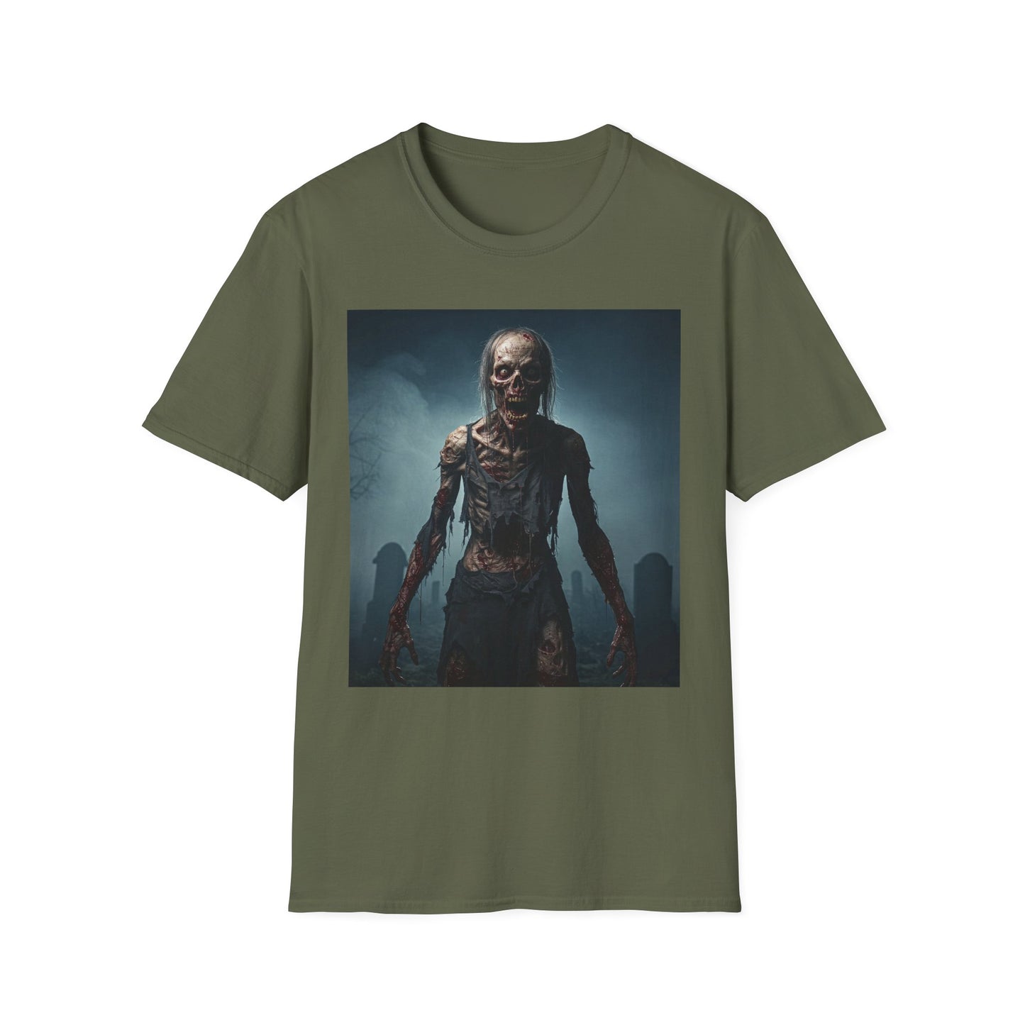 Apocalyptic Portrait Tee, bold, decaying zombie graphic