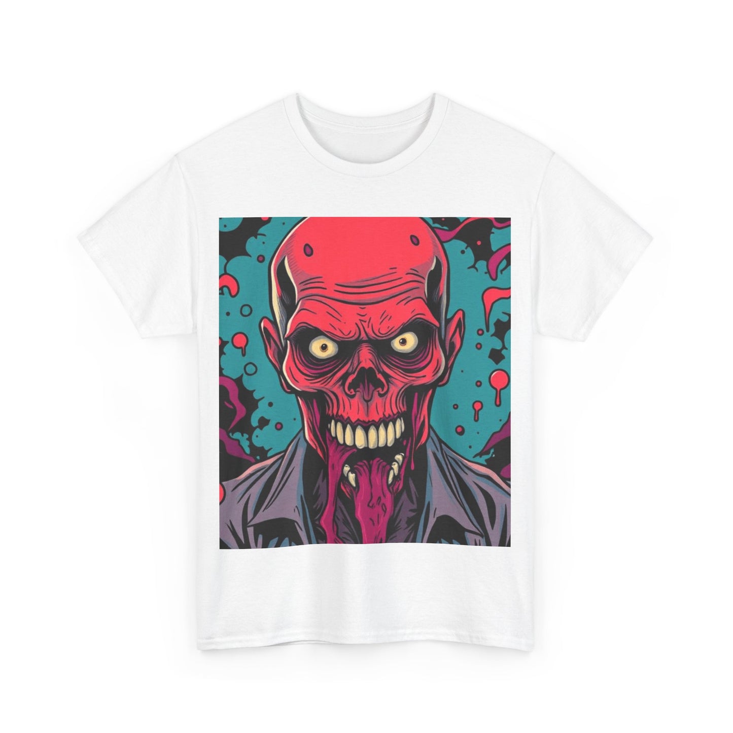 UK - Vintage Skull Graphic Unisex Heavy Cotton Tee - Perfect for Halloween and Casual Wear