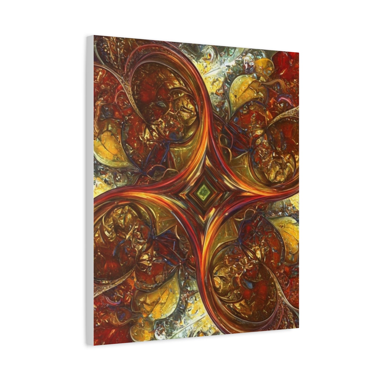Abstract Art Matte Canvas Wall Decor - Vibrant Fractal Design, Colorful Home Accent