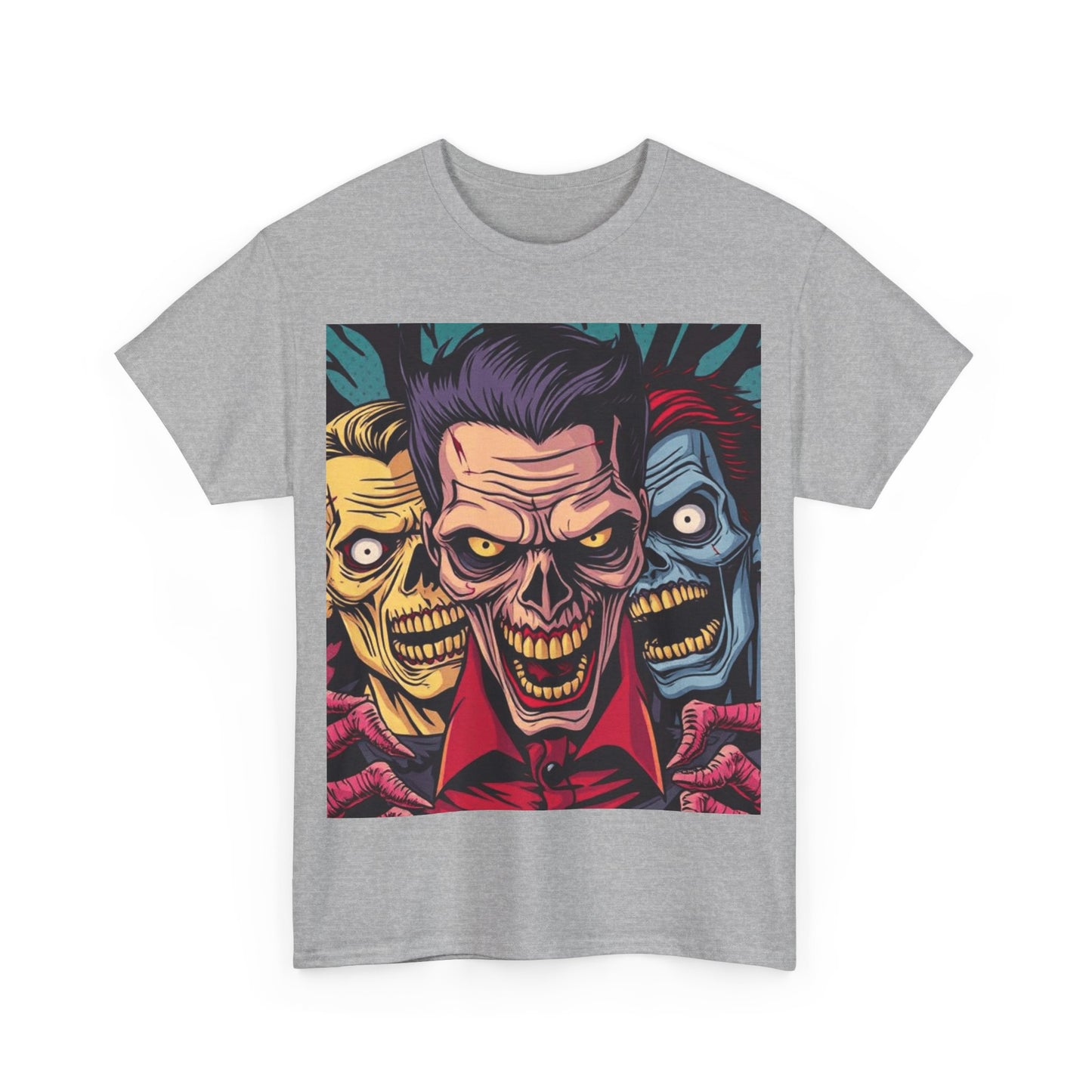 UK - Unisex Heavy Cotton Tee - Retro Horror Skull Art
