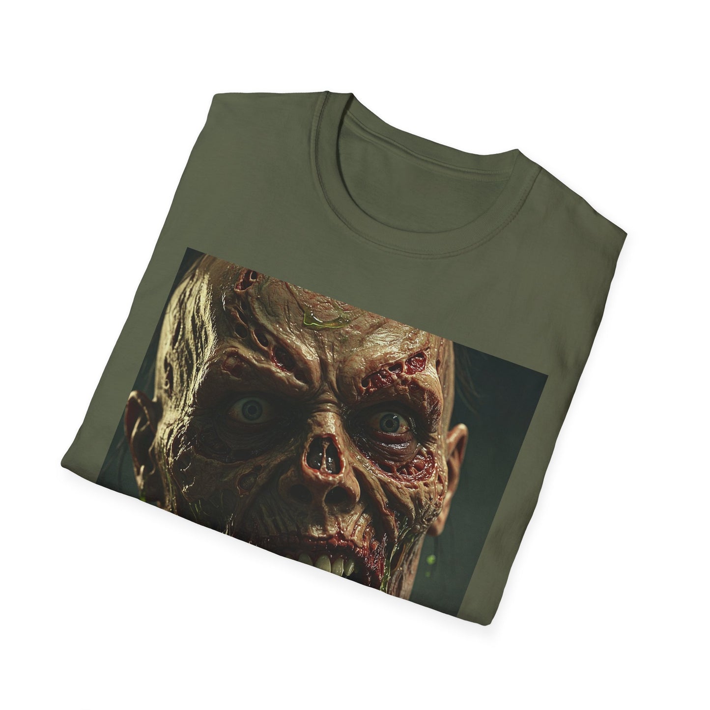 Apocalyptic Portrait Tee, bold, decaying zombie graphic