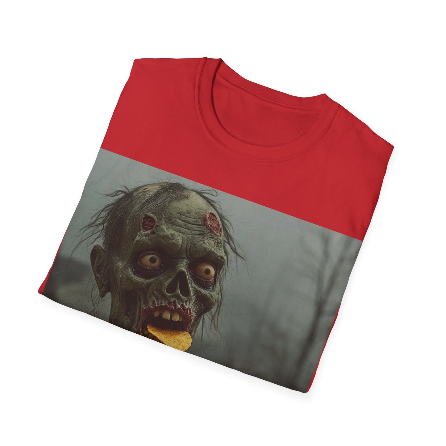 UK - Zombie Snack Unisex Softstyle T-Shirt - Perfect for Horror Fans & Halloween