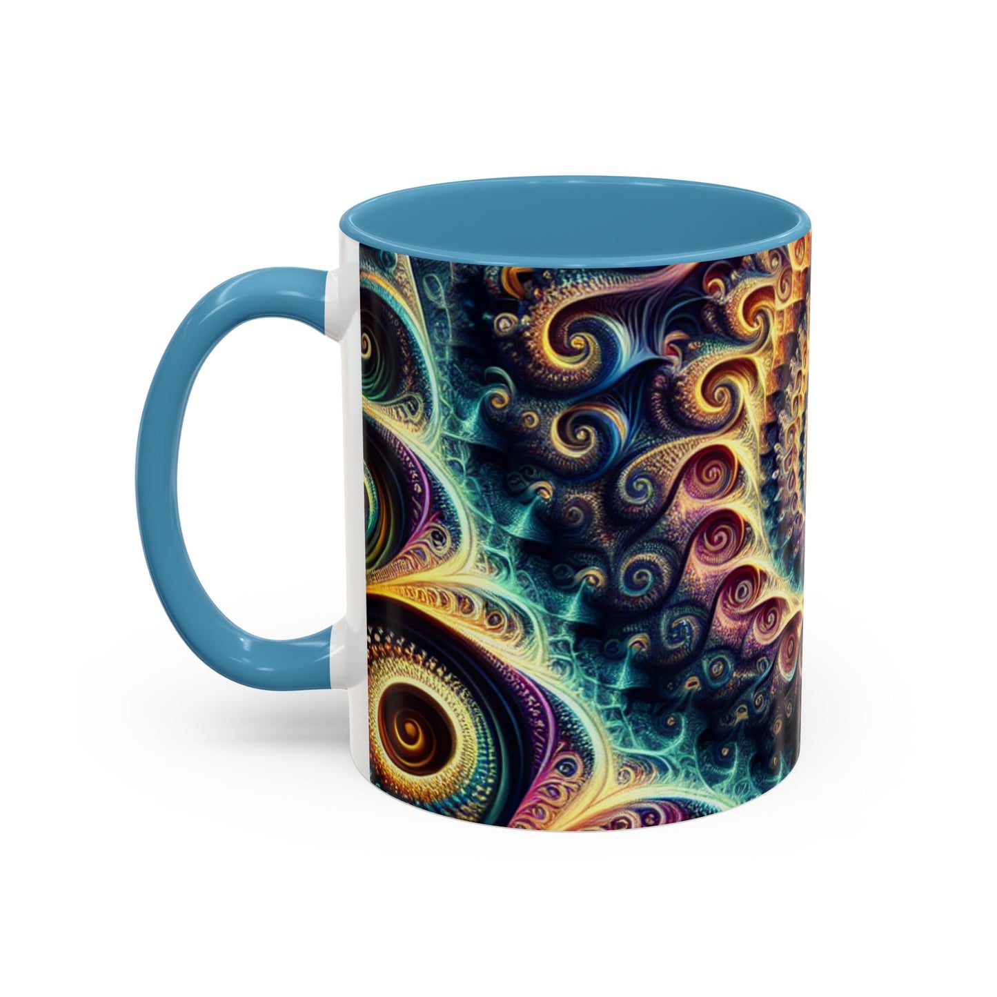 Colorful Swirl Accent Coffee Mug - Unique Spiral Design for Art Lovers