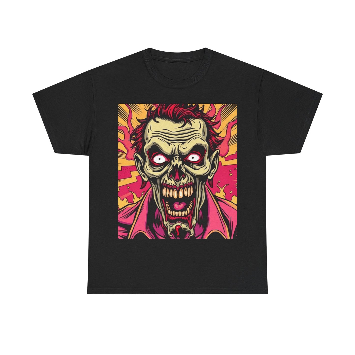 UK - Unisex Heavy Cotton Tee - Creepy Zombie Graphic Shirt